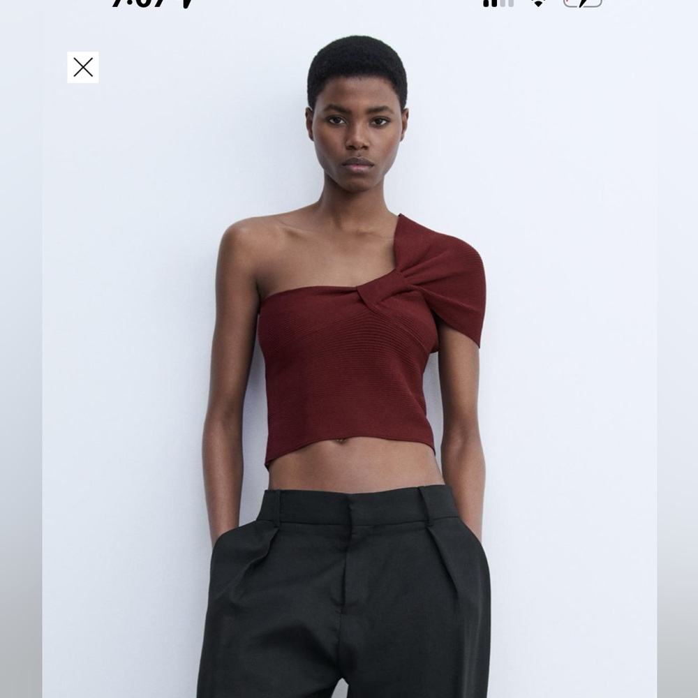 Burgundy off the shoulder top